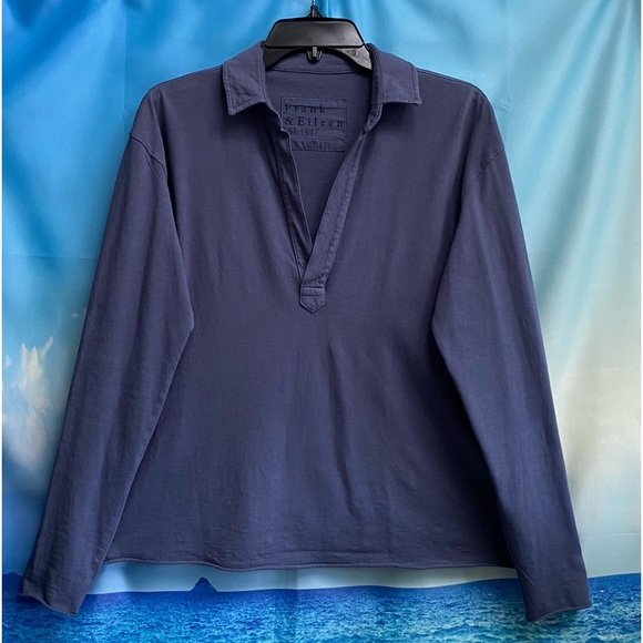Frank & Eileen PATRICK Popover Henley Heritage Jersey White Size: XS Ocean - Picture 3 of 15